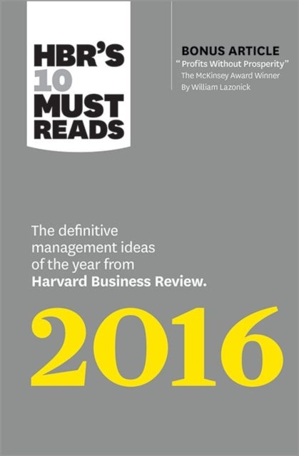 Hbr's 10 Must Reads 2016 Paperback English by Harvard Business Review - 42016 