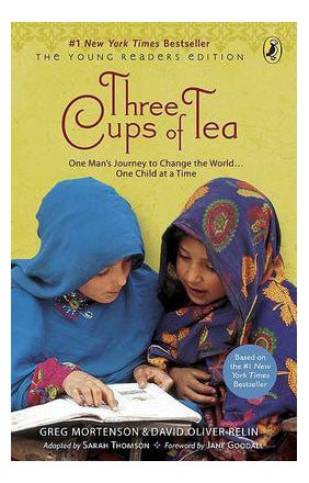 كتاب السيرة الذاتية ثلاثة فناجين من الشاي - غلاف ورقي عادي الإنجليزية