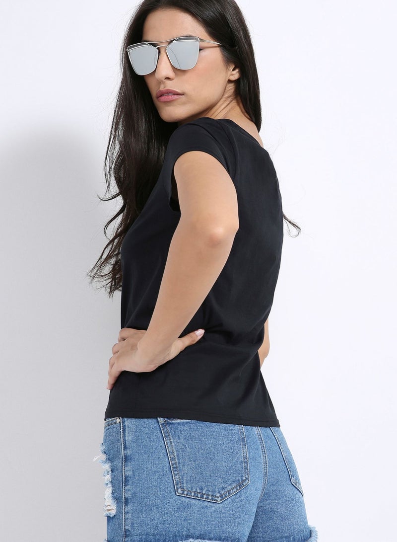 Blue Ink Beachwear Anna-U T-Shirt Black  - Image 2