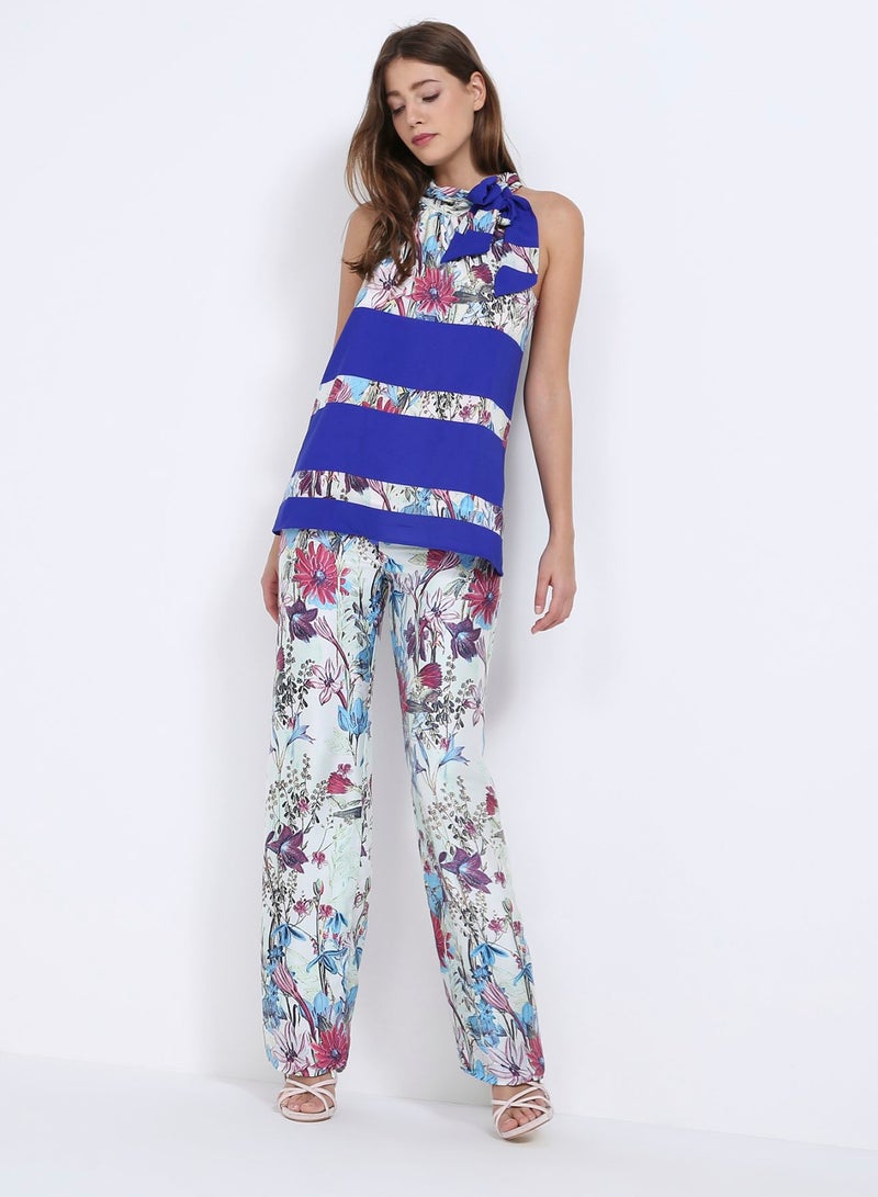 Seden Floral Printed Pants With Drawstrings Multicolour - Image 3