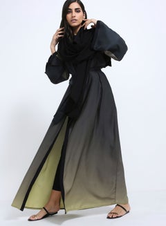 Fading To Colour Abaya Black/Green
