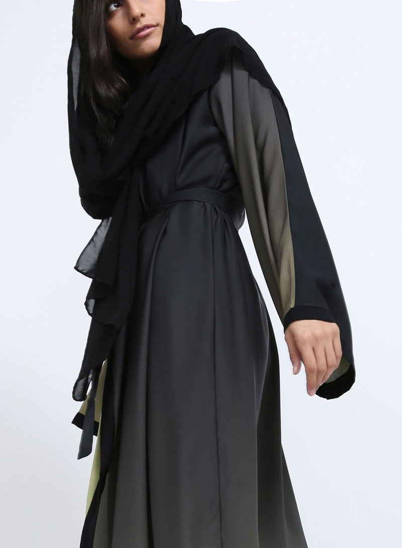 Hoorain - Fading To Colour Abaya Black/Green - Image 1