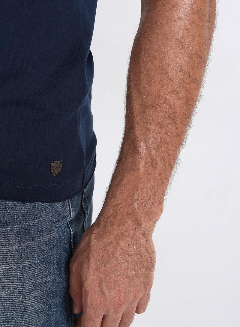 Six Valves Round Neck T-Shirt Dark Blue  - Image 4