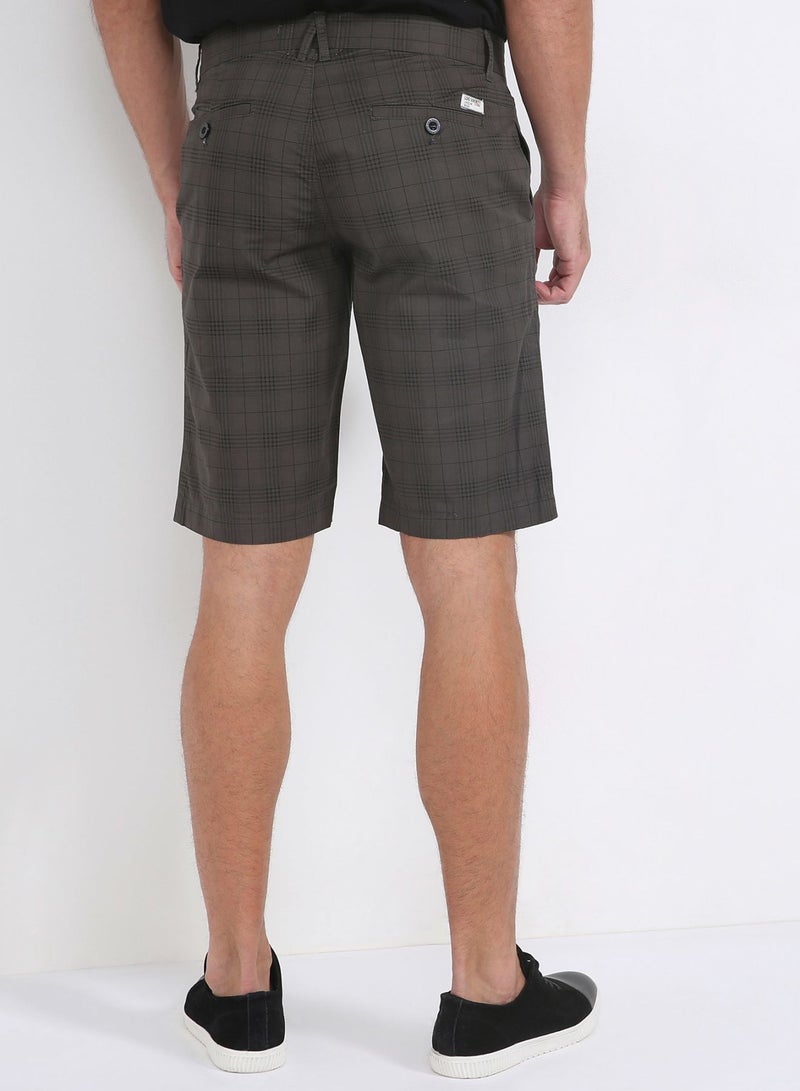 Lois - Square Print Bermudas Brown - Image 1