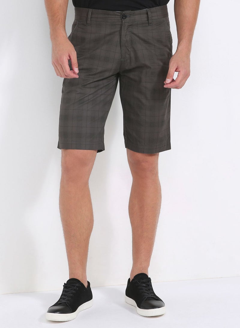 Lois - Square Print Bermudas Brown - Image 1