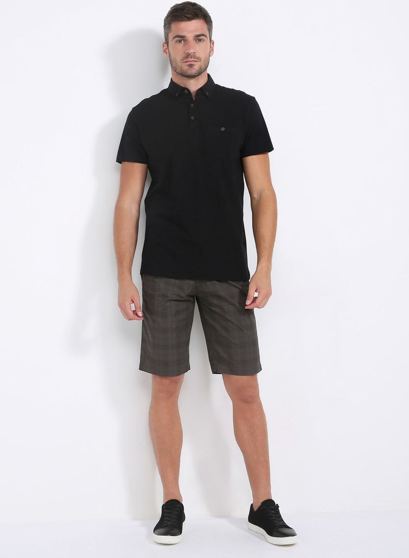 Lois - Square Print Bermudas Brown - Image 1