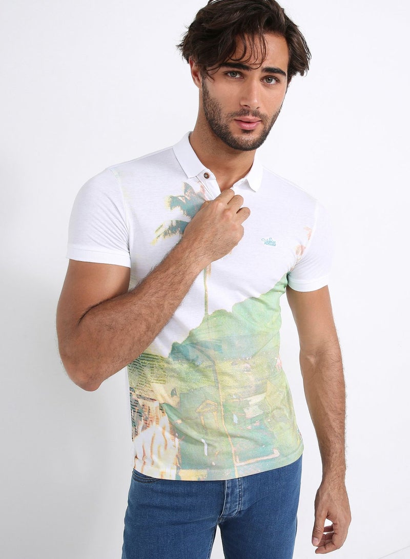 Six Valves Striped T-Shirt White  - Image 1