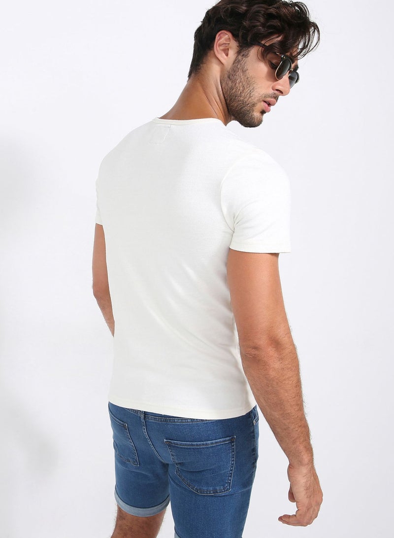 Lois Round Neck T-Shirt White - Image 2