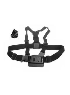 Adjustable Elastic Body Chest Strap Shoulder Belt And Tripod Base Mount For Sports Camera Black