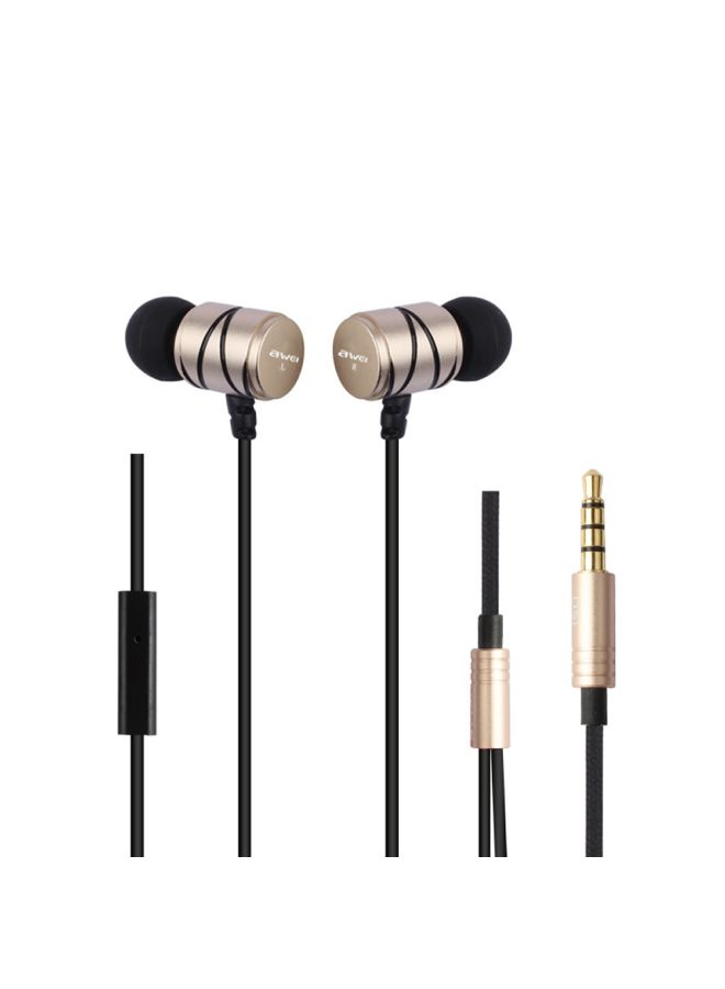 Awei Universal In-Ear Headphones With Microphone Black/Gold