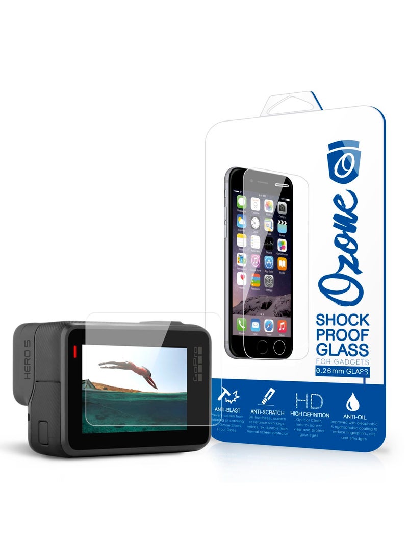 أوزون لاصقة حماية الشاشة مضادة للصدمات من الزجاج المقوى لكاميرا الأحداث الرياضية GoPro HERO 5 شفاف