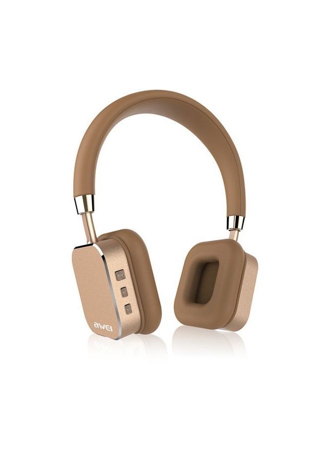 Awei A900BL Bluetooth Bass Stereo Wireless On- Ear Headphones Gold 