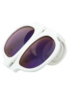 SlapSee Folding Sunglasses, UV400 Protection, Trendy Design for Men & Women, Ultralight & Easy to Carry Foldable Sunglasses, Wrist Slapping Sunglasses that never fall off, White Frame, White Slap , Blue Lens  - Image 2