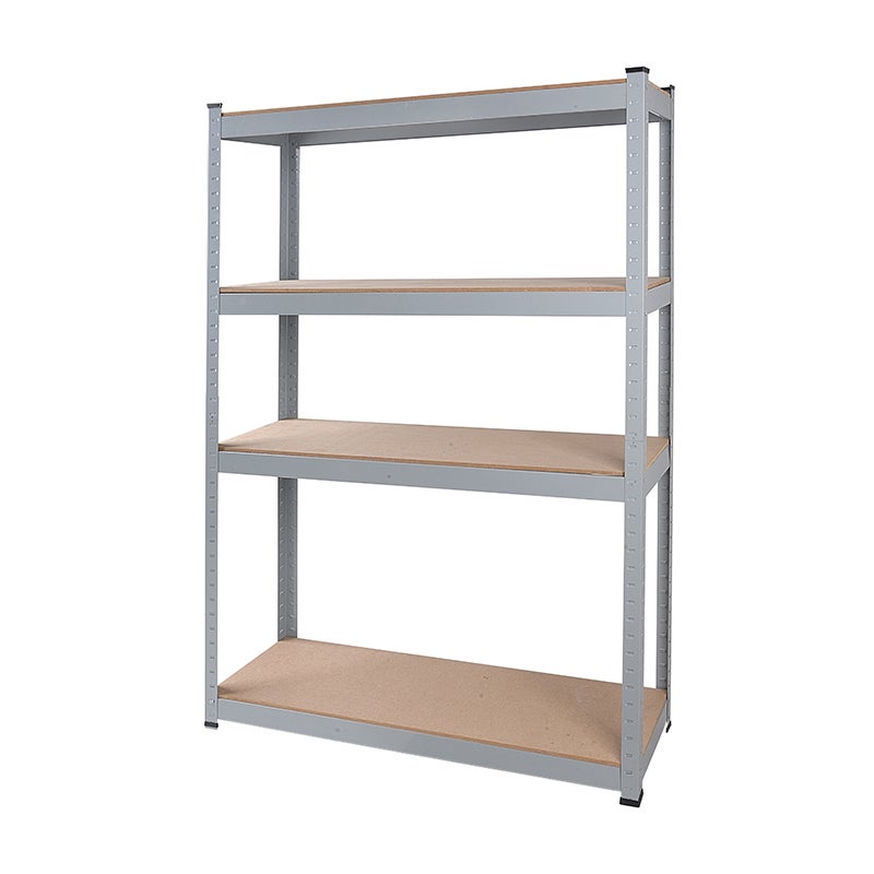 Tactix - Storage Shelves 4 Tier Adjustable Garage Storage Shelving, Heavy Duty Utility Rack Shelf Unit For Warehouse Pantry Closet Kitchen, Grey/Brown Dimension: 76W X 30.5D X 152.5H Cm- 329103 Silver Vain 76 x 30.5 x 152.5cm - Image 1