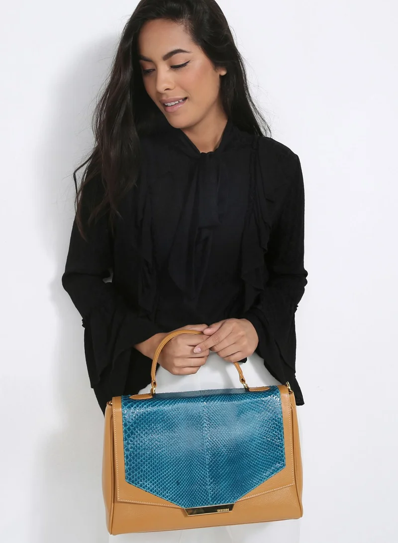CEECODE Lady Code Satchel Mustard/Blue