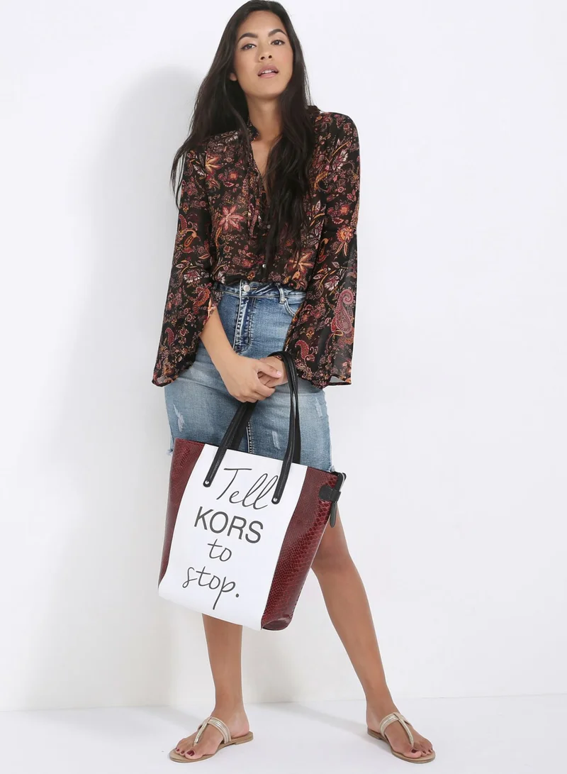 CEECODE Parola Code Shoulder Bag Black/White/Red Wine