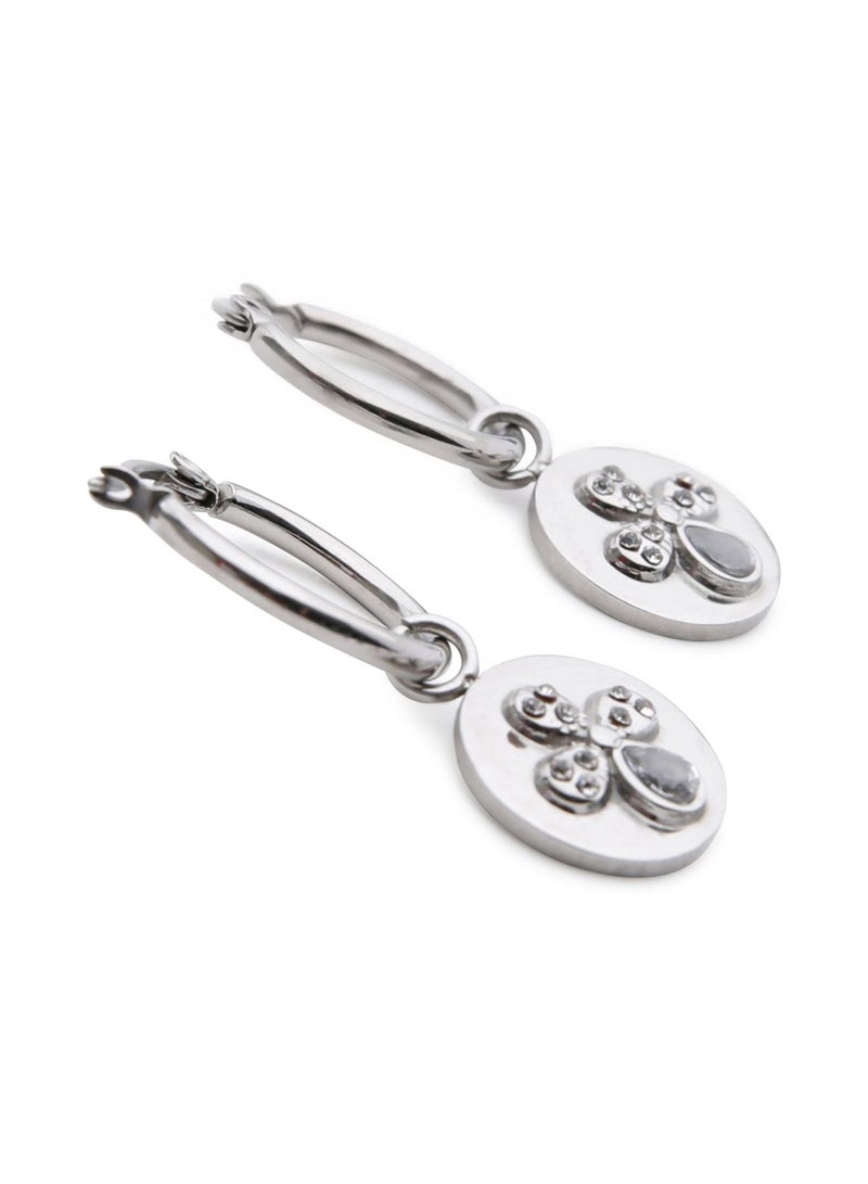 سي أو88 أقراط من الستيل مرصعة بحجر الزركونيا - Image 1