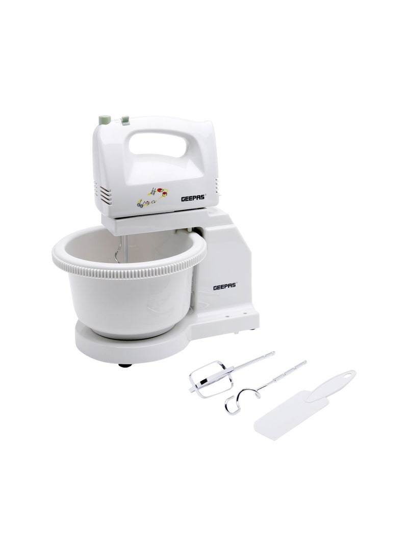 GEEPAS - Handheld Mixer With Stand And Bowl 200.0 W GHB2002 White - Image 1