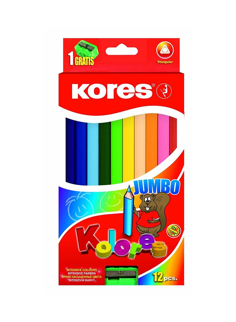 Kores 12-Piece Coloured Pencils Multicolour