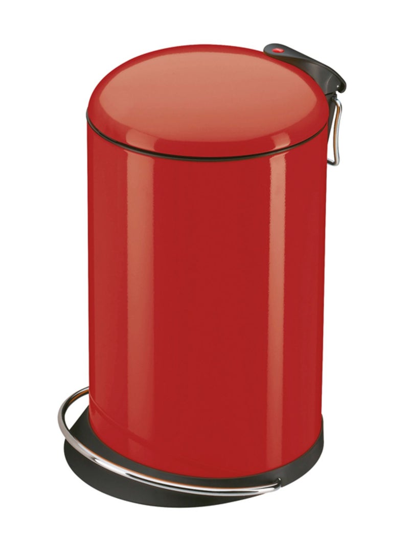 Trento Top Design Pedal Bin 16 Liters, Kitchen Bin with Lid, Soft-Close Trash Can for Food Waste, Office or Bathroom Use, Compact Waste Bin, Red, Made in Germany – HLO-0516-530 Red 13Liters