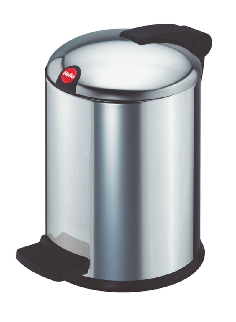Hailo Trento Design Pedal Bin, 4 Liters, Compact Waste Bin with Lid, Foot Pedal Dustbin for Kitchen, Bathroom, Bedroom, Office, Stainless Steel, Made in Germany - HLO-0704-560 Stainless Steel 4Liters