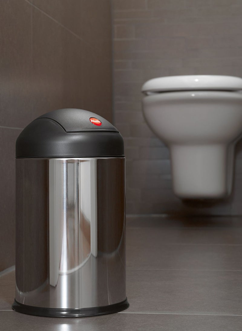 Hailo Sienna Swing Bin Small, 4 Liter Compact Kitchen Bin, Waste Bin for Bedroom Office, Mini Dustbin, Small Trash Bin, Stainless Steel, Made in Germany, HLO-0704-920 Stainless Steel 4Liters - Image 2
