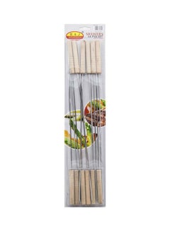 Barbeque Skewer With Wooden Handle Set Grey