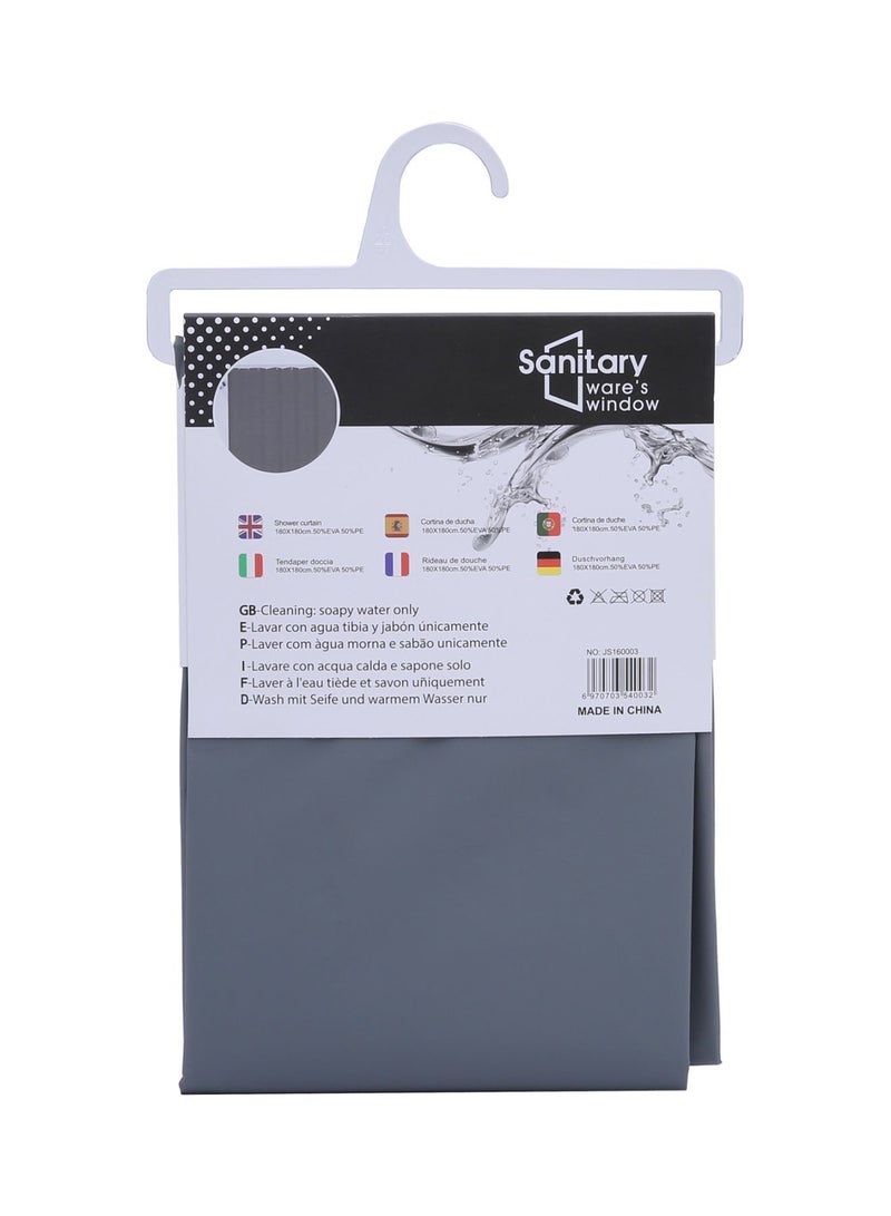 SANITARY Ware's Window Waterproof Solid Shower Curtain Grey 180x180centimeter - Image 2