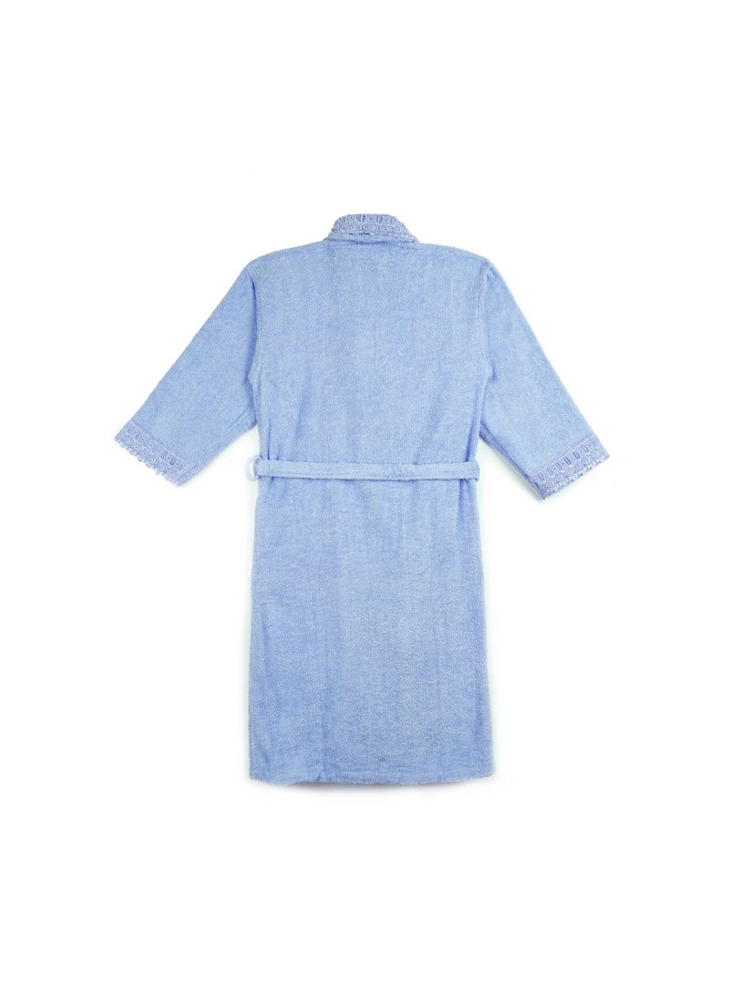 CLASSIC - Bathrobe Without Lace Shawl Blue Large - Image 1