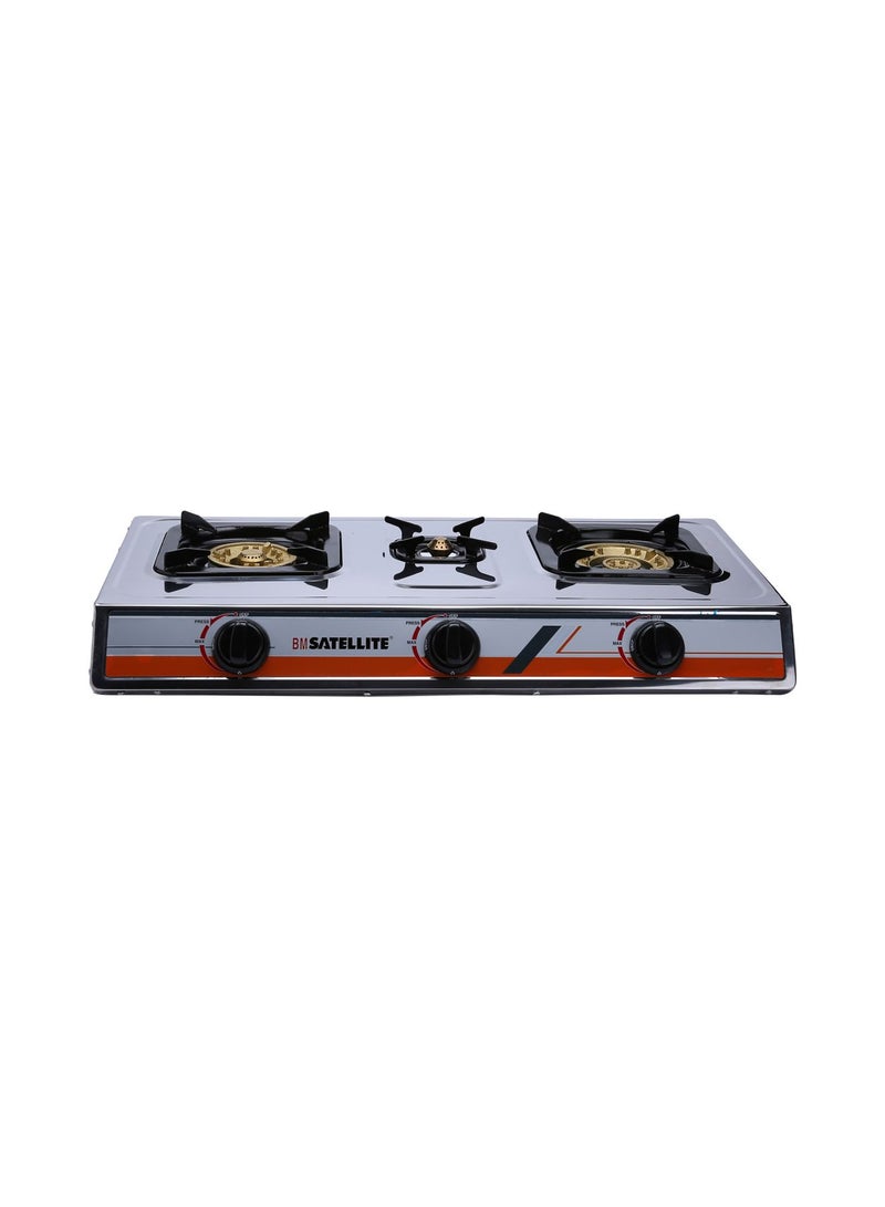 NUSHI - 3-Burner Gas Stove NS-302 Black - Image 1
