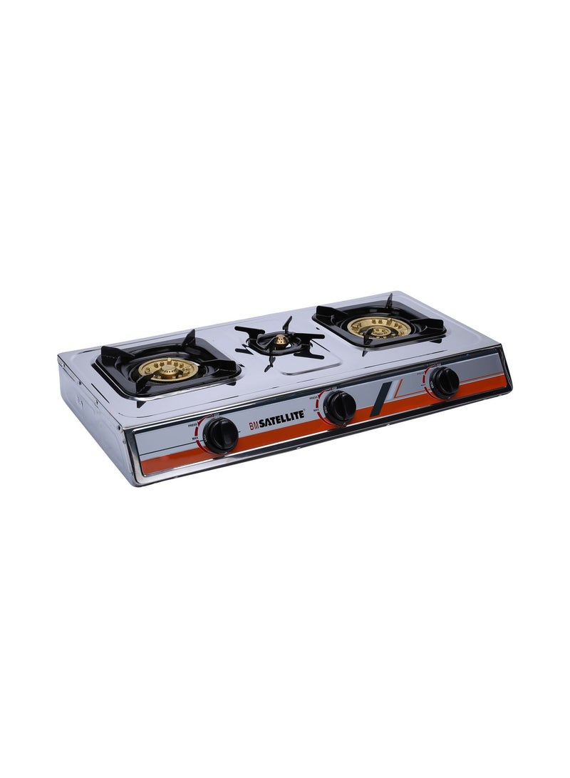 NUSHI - 3-Burner Gas Stove NS-302 Black - Image 1