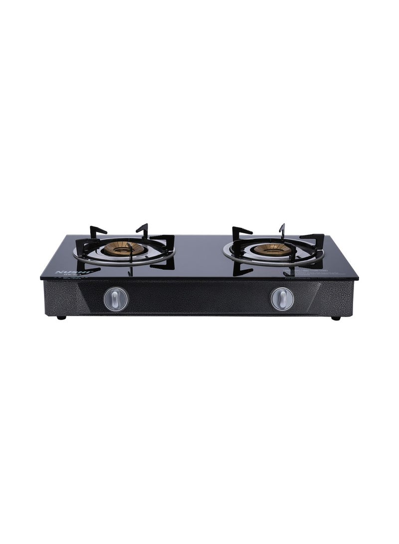 NUSHI - 2-Burner Glass Top NS-204 Black - Image 1