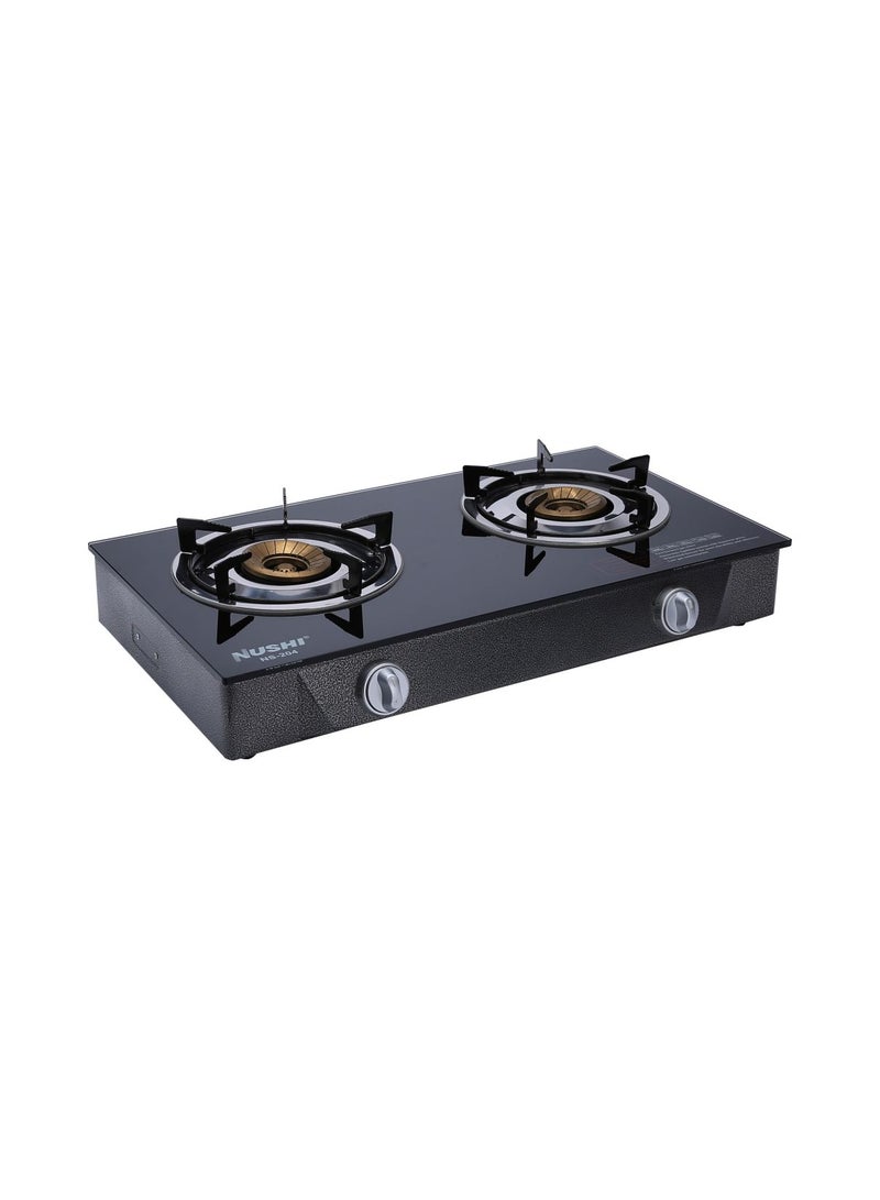 NUSHI - 2-Burner Glass Top NS-204 Black - Image 1