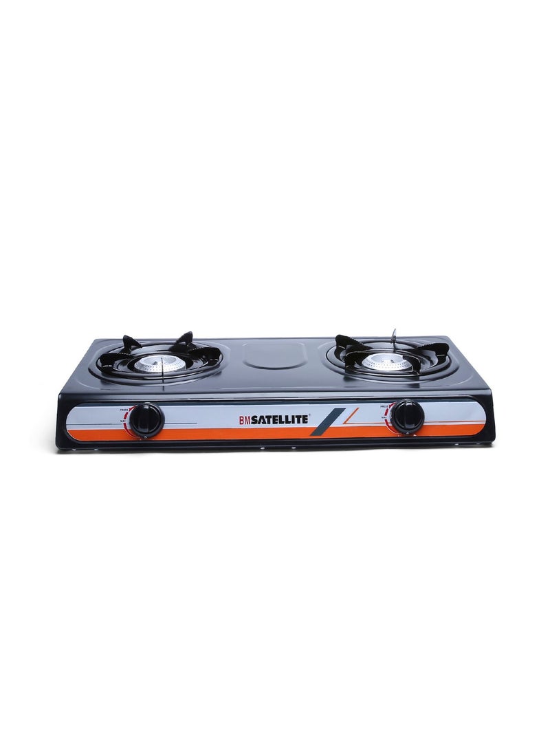 NUSHI 2-Burner Teflon Gas Stove NS-201 Black - Image 1