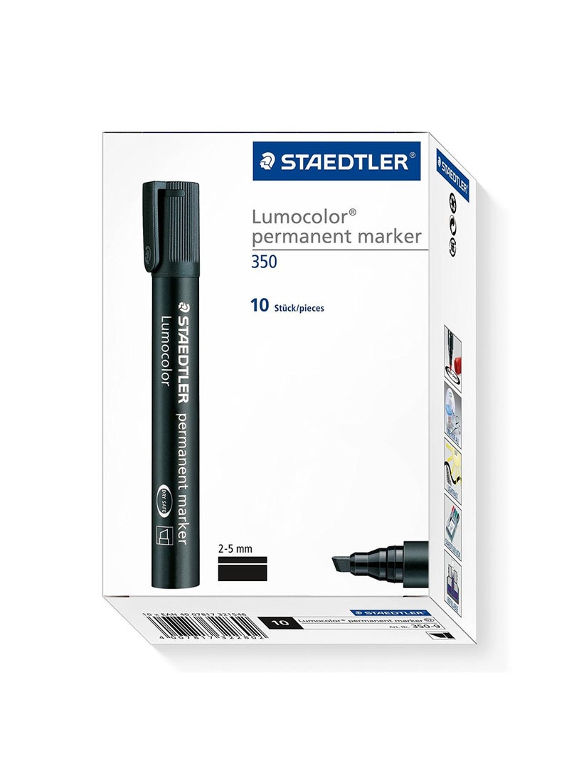 STAEDTLER box of 10   Permanent Marker Black  - Image 3