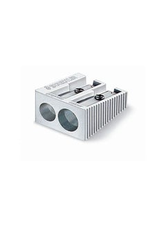 Double Hole Metal Sharpener Silver