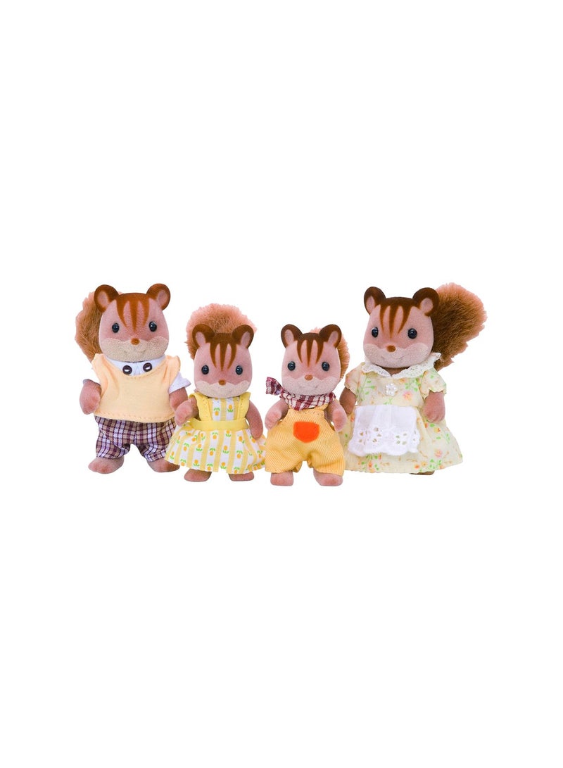 Sylvanian Families 4-Piece Walnut Squirrel Family Doll Set 20x17x5.6cm  - Image 1
