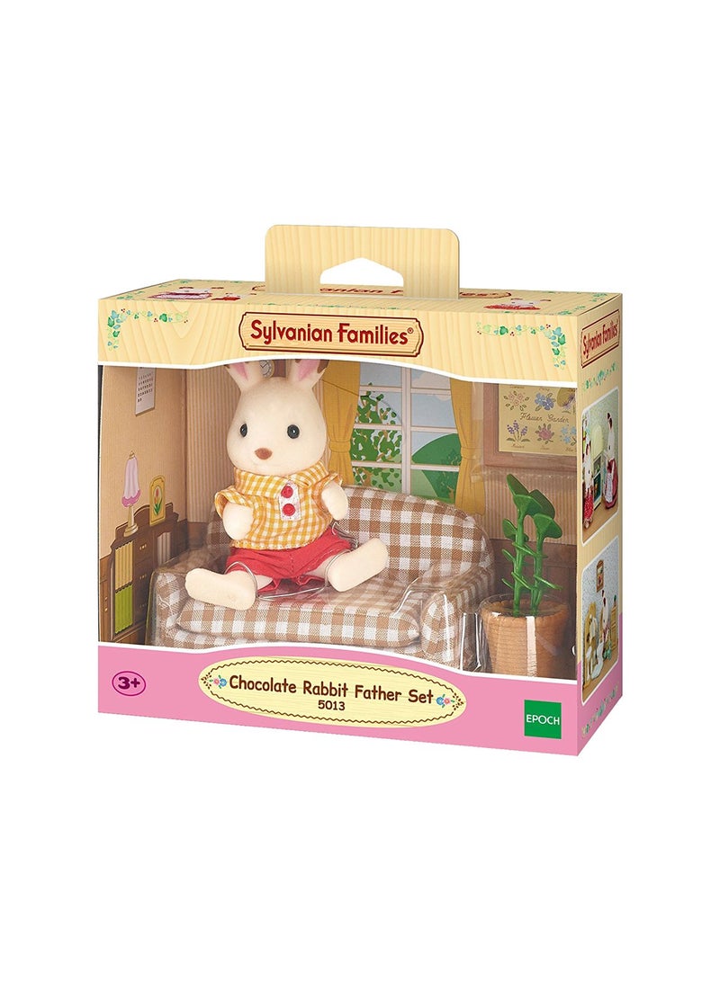 Sylvanian Families 4-Piece Chocolate Rabbit Father Set 16.5x16.5x7.4cm