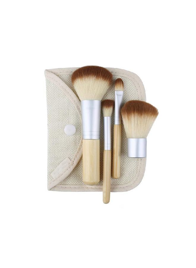 Makeup Brush Set with Tools Brown/Silver - Image 1