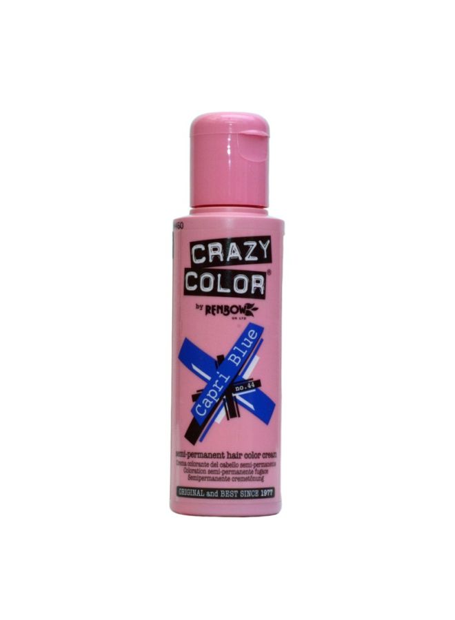 Crazy Color Semi Permanent Hair Color No. 44 Capri Blue 100ml 
