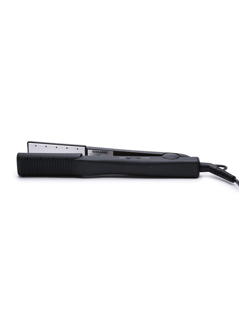 SONASHI Wet And Dry Hair Straightener With White Ceramic Plates Easy Temperature Control With Fast Straightening Indicator Light On And Off Switch 360 Degree Swivel Cord  SHS-2014 Black  - Image 2