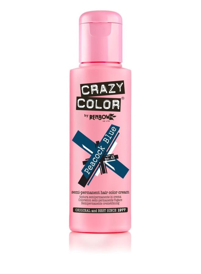 Crazy Color Semi Permanent Hair Color No. 45 Peacock Blue 100ml 
