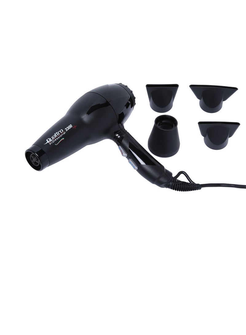 Quattro Professional Ne3 Hair Dryer Ionic Black - Image 1