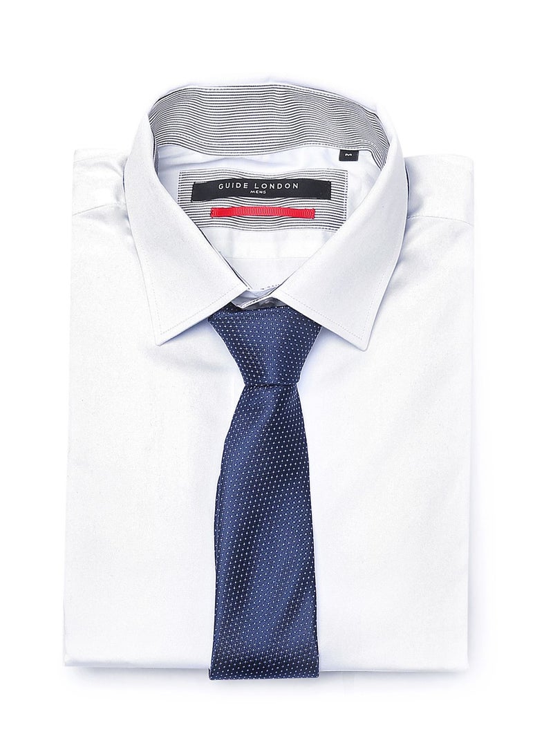 Generic Polka Dot Printed Neck Tie Navy Blue  - Image 2