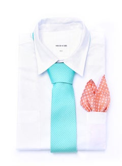 ماركة غير محددة ربطة عنق بطبعة منقطة فيروزي  - Image 2