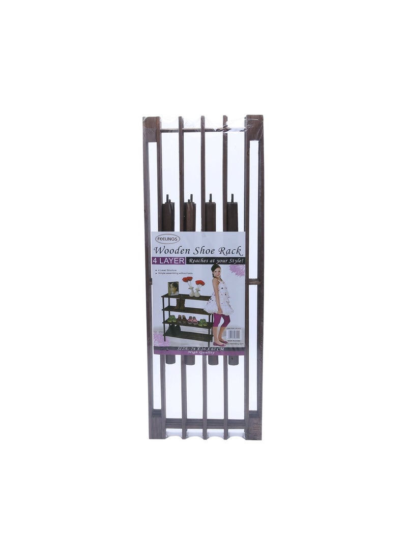 Feelings 4-Layer Shoe Rack Brown 74x67x26cm