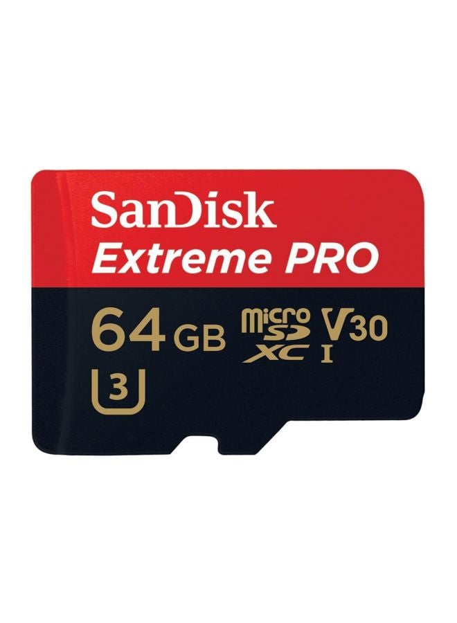 سانديسك بطاقة ذاكرة Extreme Pro Class 10 UHS-I MicroSDXC مع مهايئ أسود  - Image 1