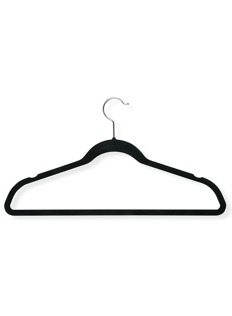 Honey Can Do 3-Pack Slim Design Velvet Touch Suit Hanger Black 45.1x0.6x24.1cm