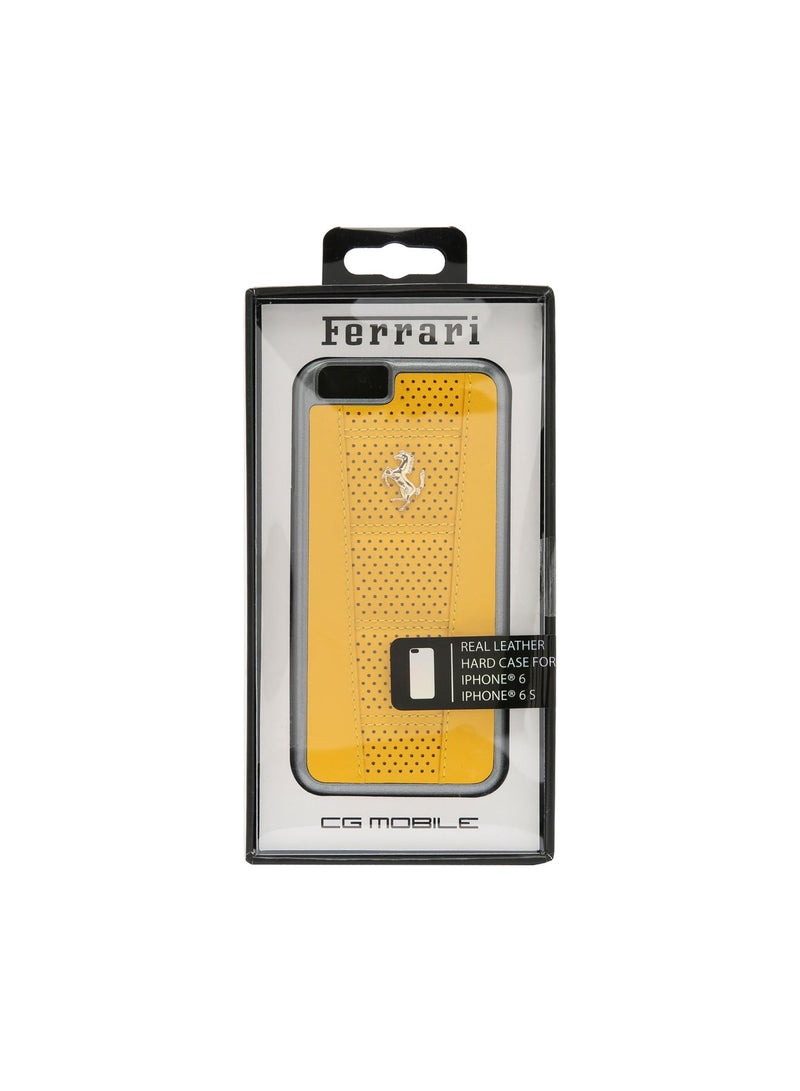 فيراري حافظة جلدية خلفية مثقبة 458 كولكشن لآيفون 6/6 إس أصفر - Image 1