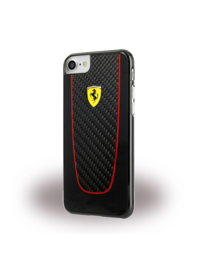 Ferrari Plastic Pit Stop Real Carbon Fiber Hard Case For iPhone 8/iPhone 7 Black 